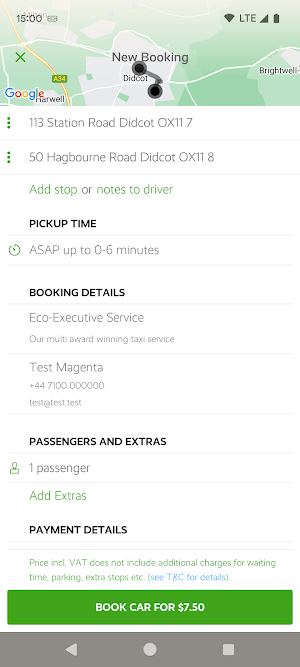 Eco Executive Taxis Screenshot 2