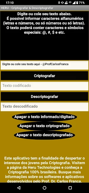 Heru criptografia Screenshot 0