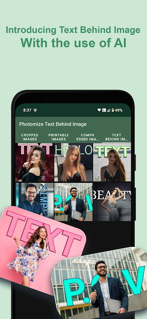 Photomize Text Behind Image Screenshot 0