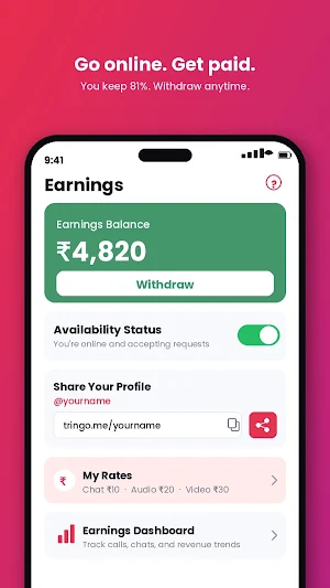 Tringo: Private Paid Messenger Screenshot 1