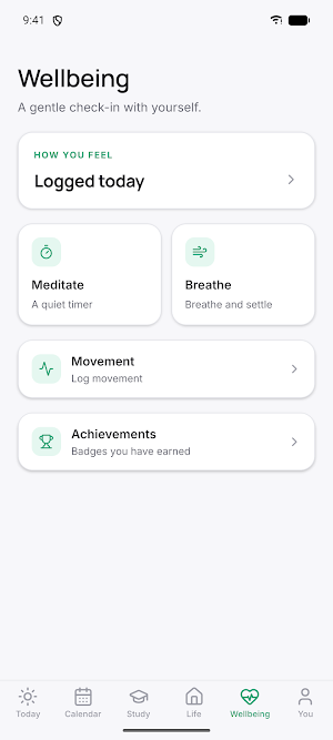 Calmly Student Screenshot 3