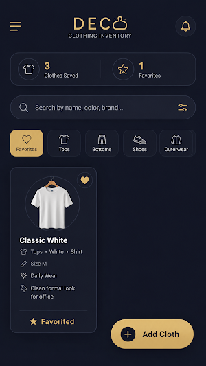 Deco: Clothing Inventory Screenshot 1