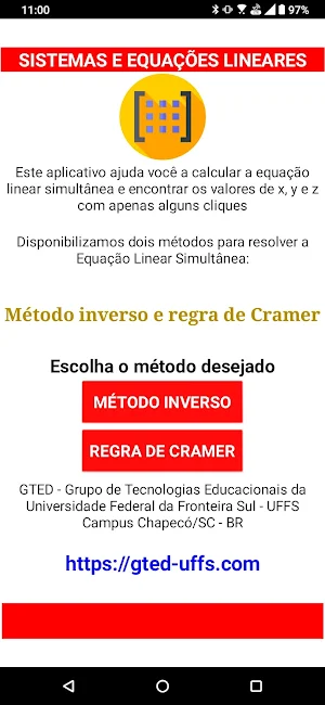 Sistemas e equações lineares Screenshot 0