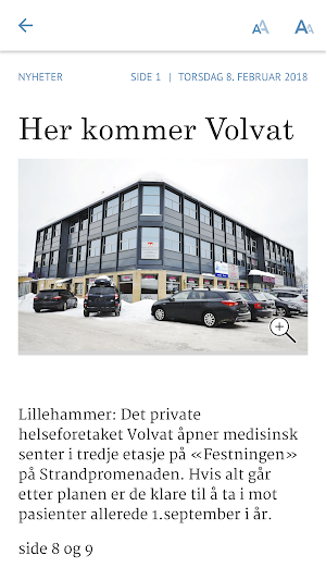 Lillehammer Byavis Screenshot 1