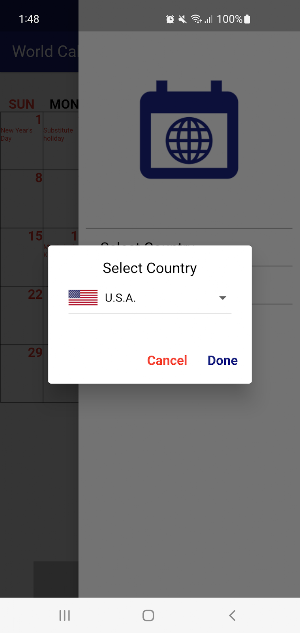 World Calendar Screenshot 1