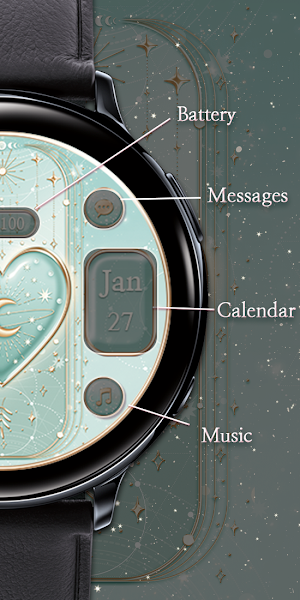 Moon and Heart - Watchface Screenshot 2