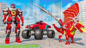 Futuristic Flying Dragon Robot War Game Screenshot 0