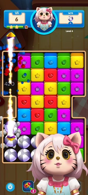 Kitty Girl Pop Blocks Screenshot 1