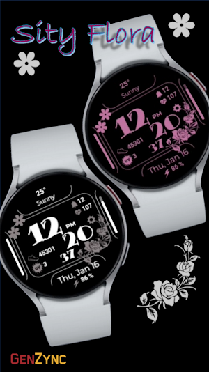 Sity Flora Digital Watch Face Screenshot 1