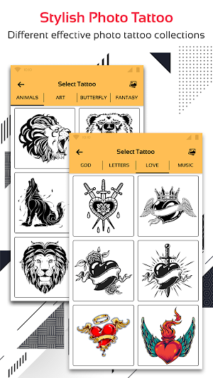 Tattoo Designer - Design & Add Tattoo to Photos Screenshot 2