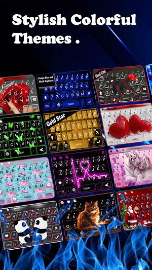 Stylish Blue Keyboard Theme Screenshot 3