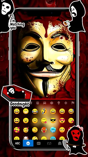 Rosy Anonymous Keyboard Background Screenshot 2