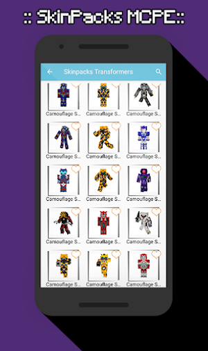 SkinPacks Transforrmers for Minecraft Screenshot 1