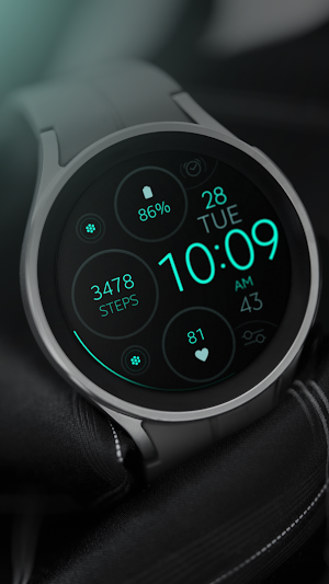 Digital Black v2 watch face Screenshot 3
