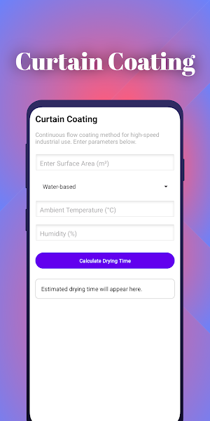 Industrial PaintDry Calculator Screenshot 2