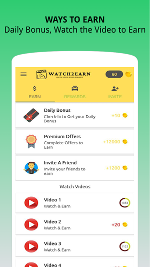 Watch2Earn - Cash Earning App Screenshot 0