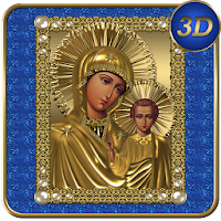 Virgin Mary Blue 3D Next Launcher theme