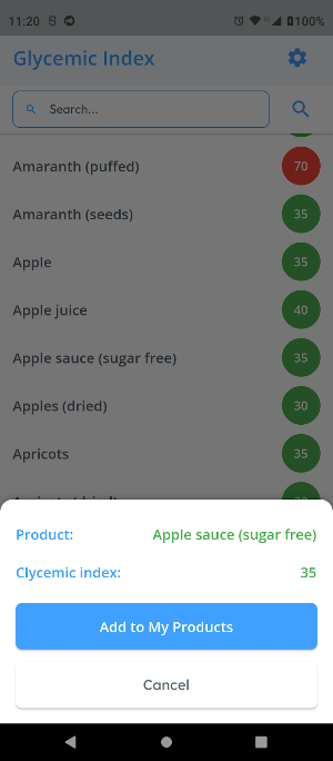 Glycemic Index Screenshot 3
