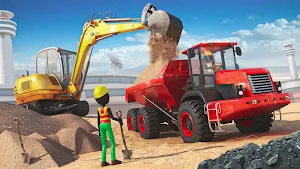Stickman Airport Construction Excavator Simulator Screenshot 0