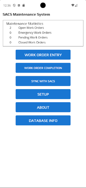 SACS Work Orders Screenshot 1
