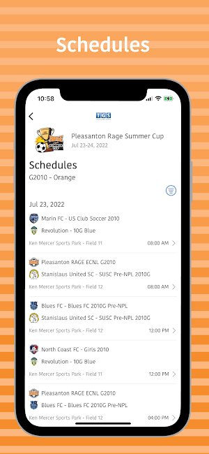 Pleasanton Rage Tournaments Screenshot 2