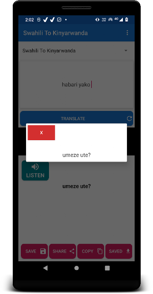 Swahili Kinyarwanda Translator Screenshot 1