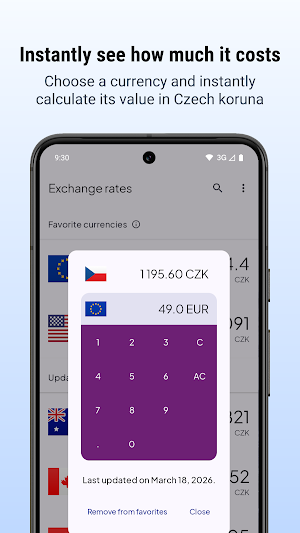 Czech Koruna Exchange Rates V2 Screenshot 2
