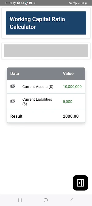 WCR Calculator Screenshot 3