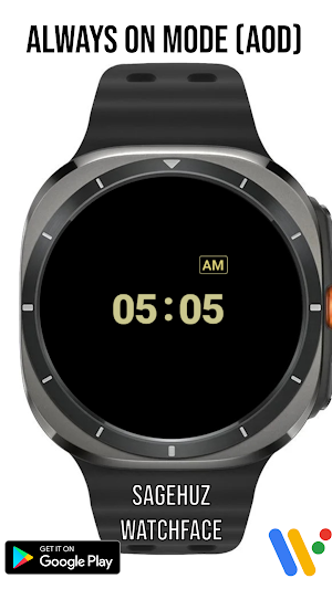 A015 Golden Digital Watch Face Screenshot 0