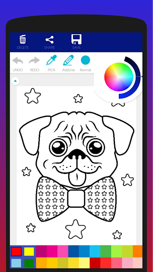 Cute Pug Coloring Book Screenshot 1