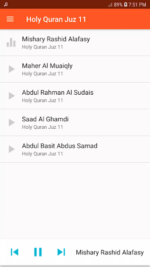 Holy Quran Juz 11 MP3 Screenshot 1