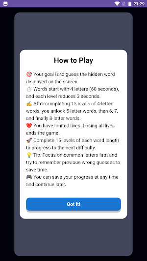 Puzzle Words: Letter Hunter Screenshot 1