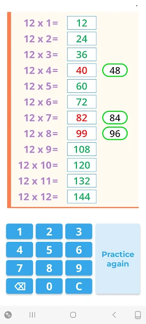 Times Tables Math Games Screenshot 2