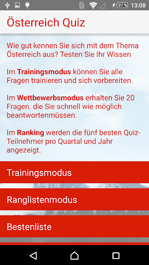 Österreich Quiz Screenshot 1