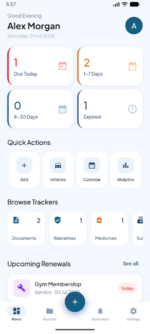 Renewly:  Expiry Tracker Screenshot 0