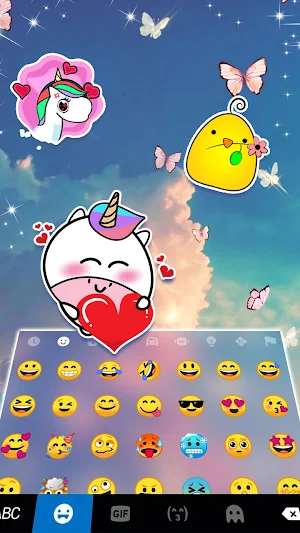 Aesthetic Butterfly Keyboard Background Screenshot 2