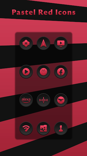 Pastel Red On Gray Icons Screenshot 3