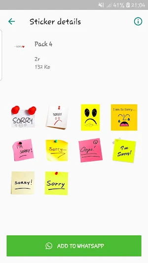 Stickers Sorry – WAStickersApp Screenshot 0
