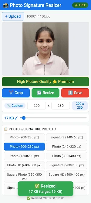 Photo Signature Resizer Screenshot 0