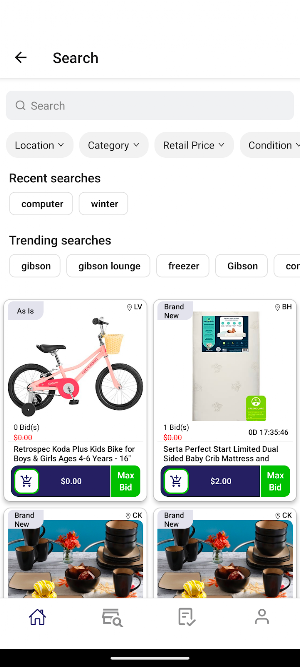 A-Stock Bids Screenshot 1