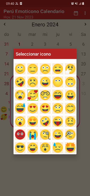 Perú Emoticono Calendario Screenshot 2