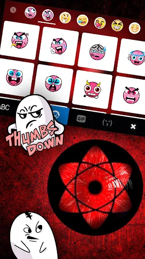 Bred Sharingan Keyboard Background Screenshot 2