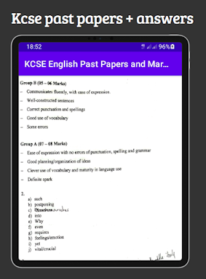 English Kcse past papers. Screenshot 1