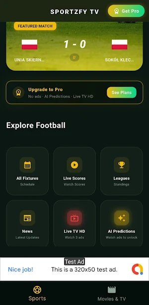 Sportzfy HD:  Movies& TV Shows Screenshot 0