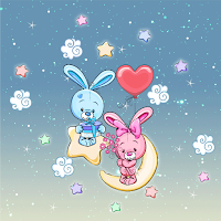 Rabbits in Night Sky-Wallpaper