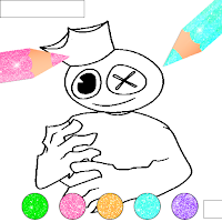 Blue Rainbow Friends Coloring