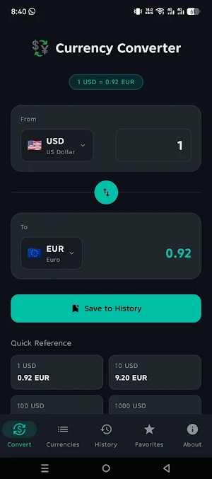 Currency Converter: Live Screenshot 0