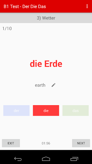 German Test Der Die Das B1 Level Screenshot 1