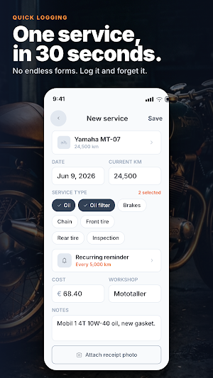Revvo: Motorcycle Maintenance Screenshot 1
