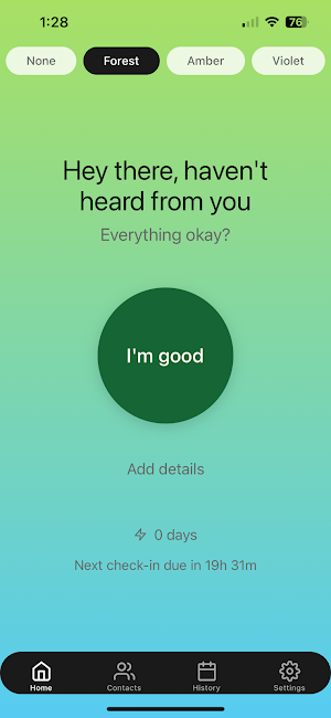 Warm Check-In Screenshot 1